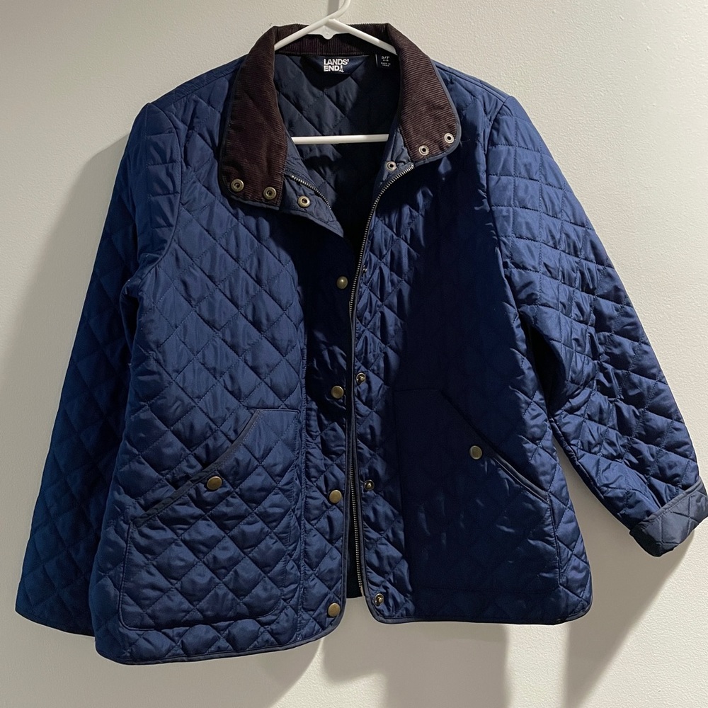 Lands’ End Primaloft Lightweight Quilted Jacket in Navy Blue, Size S